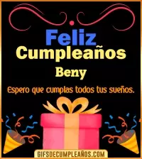 Mensaje de cumpleaños Beny